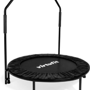 virtufit opvouwbare fitness trampoline met handvat zwart 100 cm