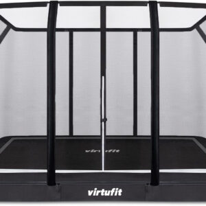 virtufit premium inground trampoline met veiligheidsnet zwart 213 x 305 cm
