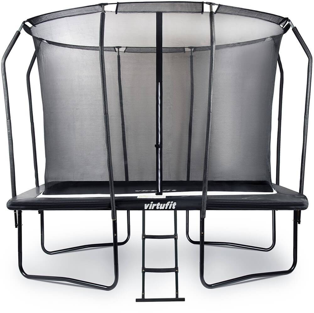 virtufit premium rechthoekige trampoline met veiligheidsnet zwart 183 x 274 cm