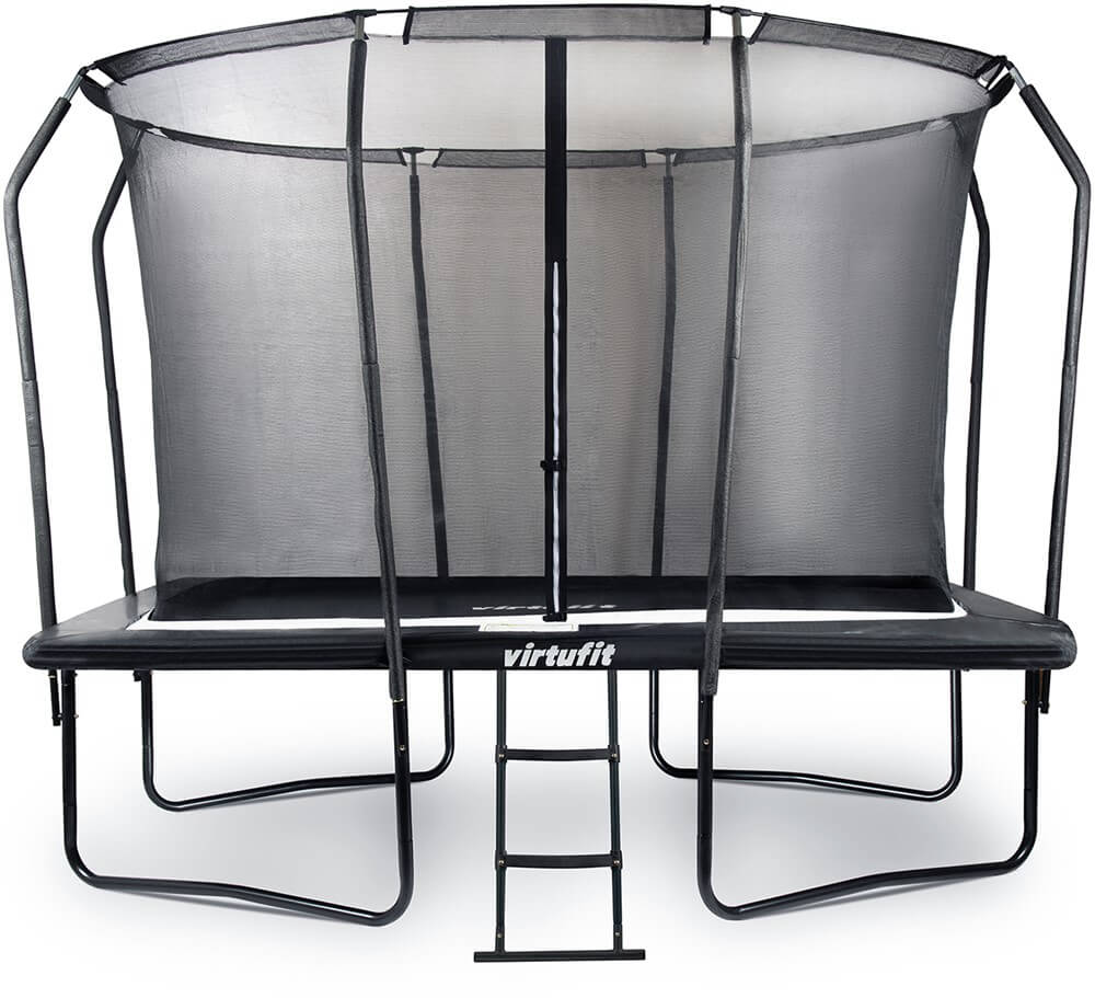 virtufit premium rechthoekige trampoline met veiligheidsnet zwart 213 x 305 cm