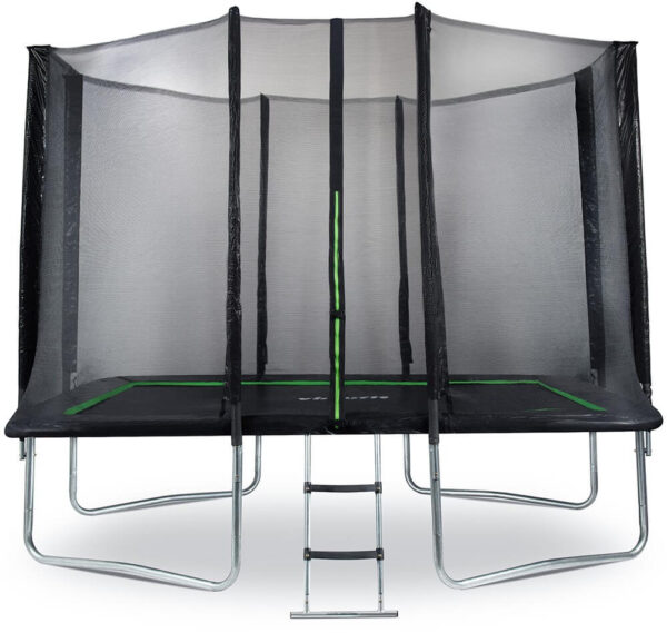 virtufit rechthoekige trampoline met veiligheidsnet zwart 213 x 305 cm